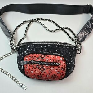 New Steve Madden Black and Red Crossbody Bag